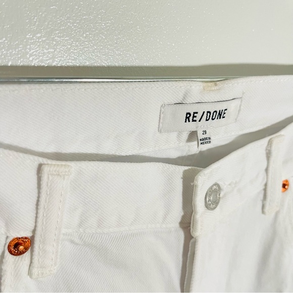 NWT RE/DONE Mid-Rise Palazzo Jeans White Wide-Leg Denim Boho Size 29 Festival - Picture 7 of 10